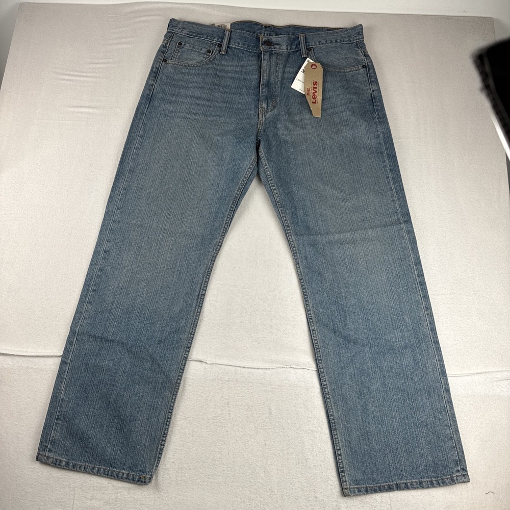 New! Levis 569 Loose Straight Mens Blue Jeans 36*32 Denim Medium wash
